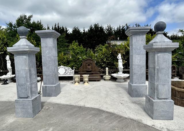 Limestone Entrance Pillars Grey