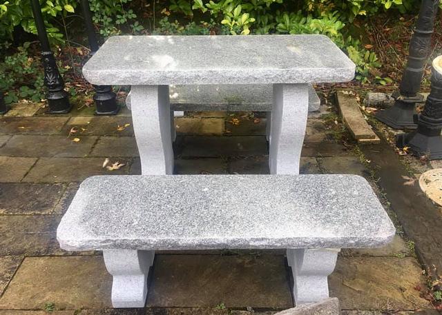 Granite Table and 2 Benches